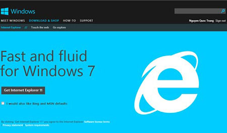 Internet Explorer 11 chính thức cho Windows 7