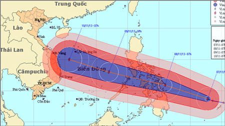 Siêu bão Haiyan hướng vào Thừa Thiên Huế - Bình Định